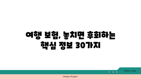 여행 보험 필수 가이드| 놓치면 후회하는 핵심 정보 30가지 | 여행 보험, 여행 준비, 여행 안전, 보장 범위, 가입 팁