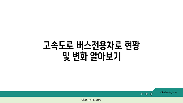 고속도로 버스전용차로 구간 조정 및 단속 지역 정보 확인하기