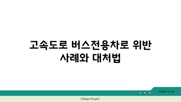 고속도로 버스전용차로 시간 위반 시 벌금 안내