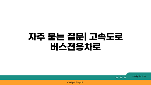 고속도로 버스전용차로 취합: 운영 시간, 벌금 정보