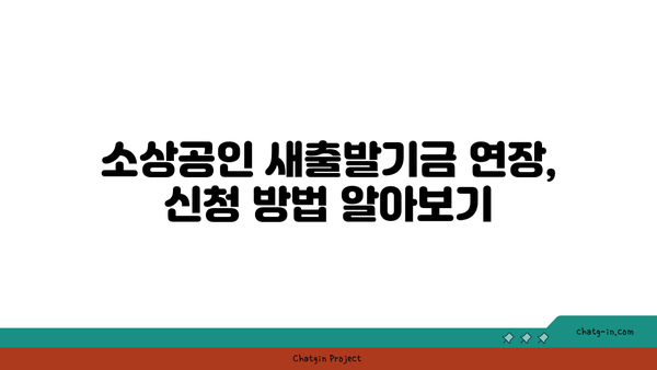 소상공인을 위한 새출발기금 연장 신청 안내| 부실차주 조건과 준비 팁 | 소상공인, 금융 지원, 정부 정책