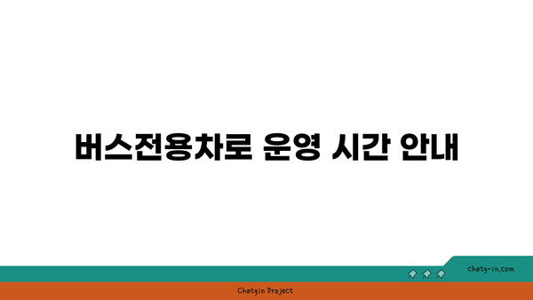 고속도로 버스전용차로 구간 및 시간 확인 방법