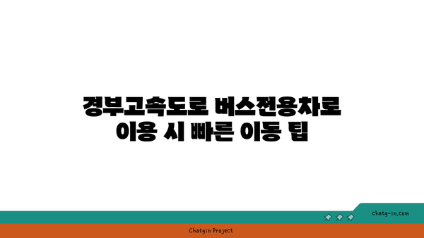 경부고속도로 버스전용차로 구간별 시간 확인하세요