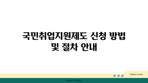 국민취업지원제도 1유형, 2유형의 신청 조건, 지원 요건