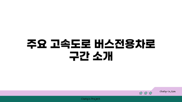 고속도로 버스전용차로 구간과 시간 현황