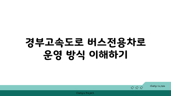 경부고속도로 버스전용차로 운행 중지 시간 구간 알아보기