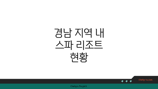 경남 지역 내 스파 리조트 현황