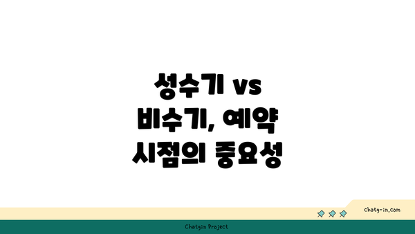 성수기 vs 비수기, 예약 시점의 중요성