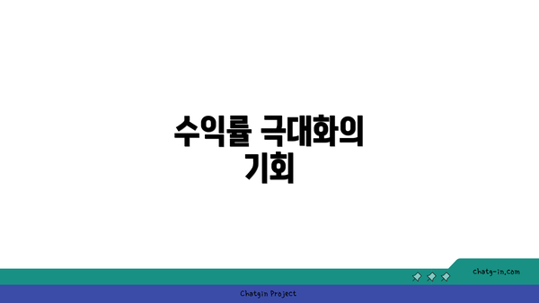 수익률 극대화의 기회