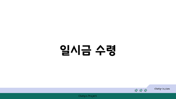 일시금 수령