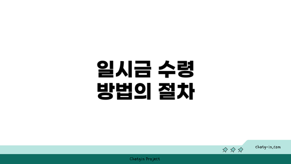 일시금 수령 방법의 절차