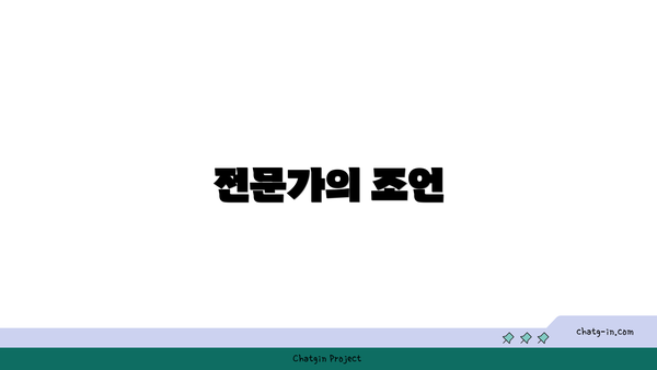 전문가의 조언