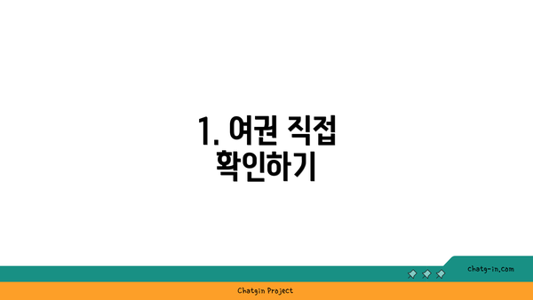 1. 여권 직접 확인하기