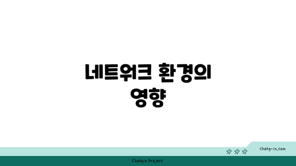 네트워크 환경의 영향