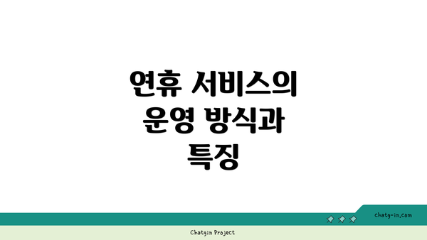 연휴 서비스의 운영 방식과 특징