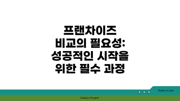 프랜차이즈 비교의 필요성: 성공적인 시작을 위한 필수 과정