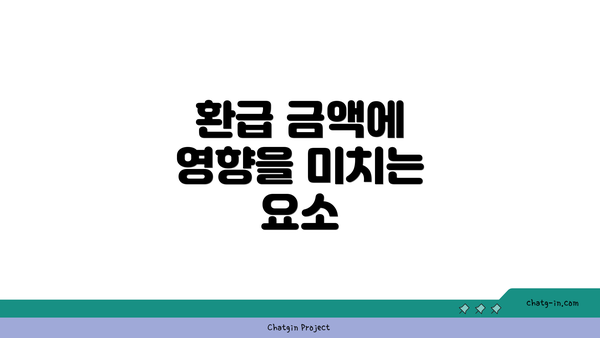 환급 금액에 영향을 미치는 요소