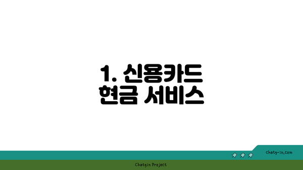 1. 신용카드 현금 서비스