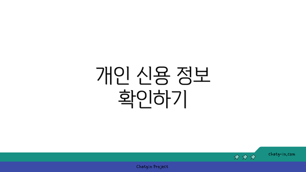 개인 신용 정보 확인하기