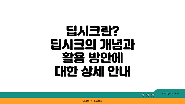 딥시크란? 딥시크의 개념과 활용 방안에 대한 상세 안내