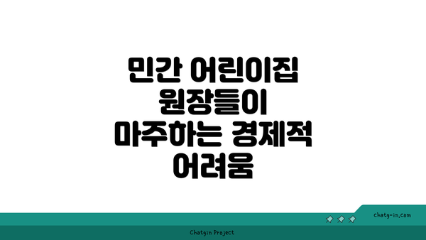 민간 어린이집 원장들이 마주하는 경제적 어려움