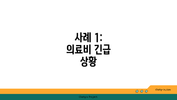 사례 1: 의료비 긴급 상황