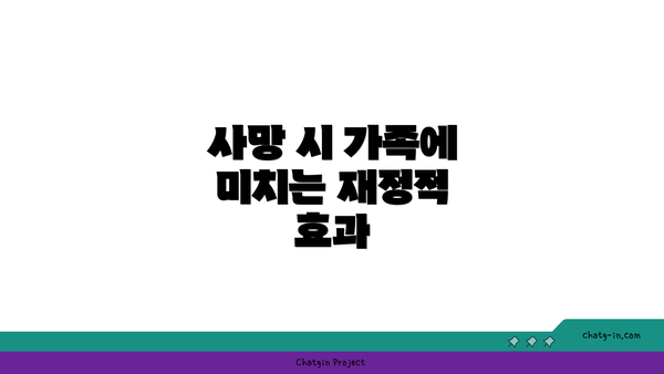 사망 시 가족에 미치는 재정적 효과