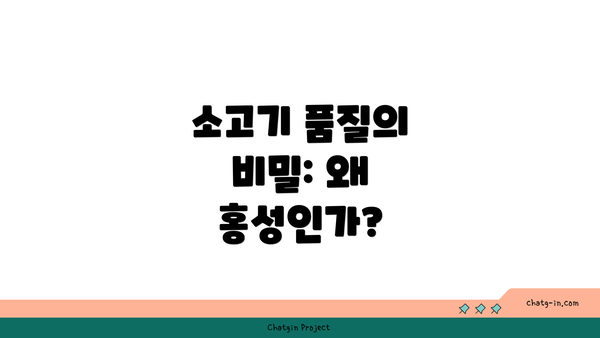 소고기 품질의 비밀: 왜 홍성인가?