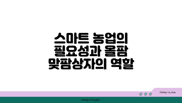 스마트 농업의 필요성과 올팜 맞팜상자의 역할