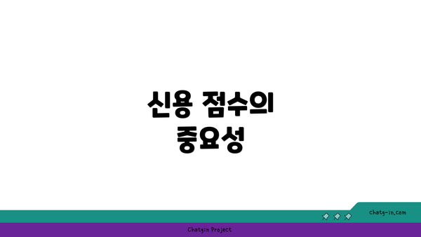 신용 점수의 중요성