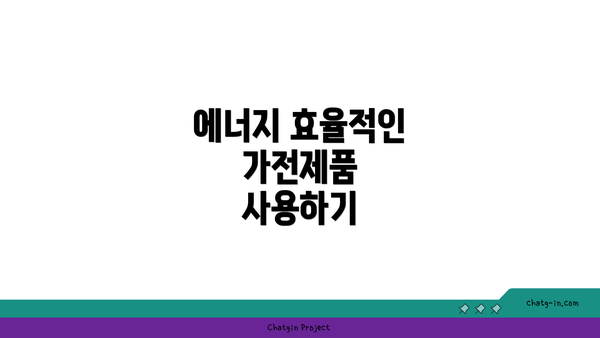 에너지 효율적인 가전제품 사용하기