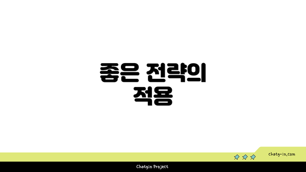 좋은 전략의 적용