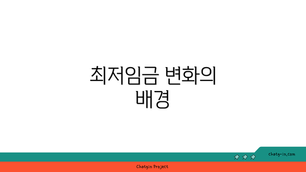 최저임금 변화의 배경