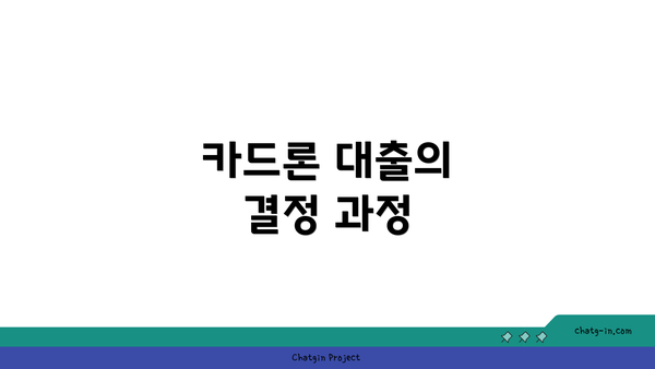 카드론 대출의 결정 과정