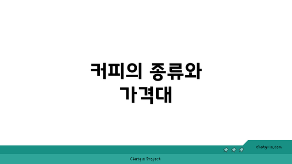 커피의 종류와 가격대