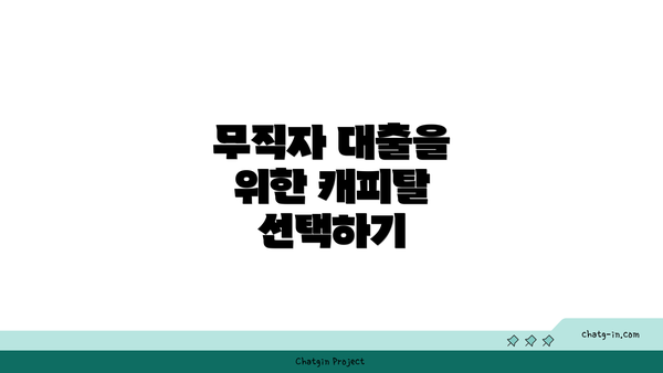 무직자 대출을 위한 캐피탈 선택하기