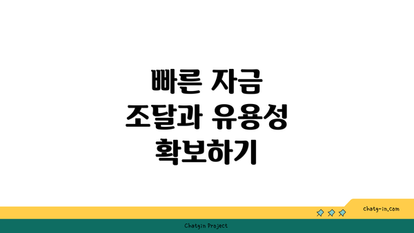 빠른 자금 조달과 유용성 확보하기