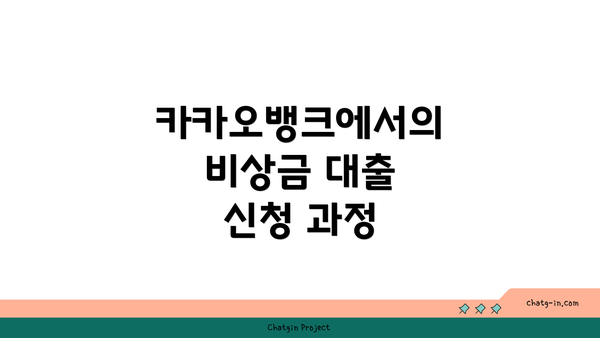 카카오뱅크에서의 비상금 대출 신청 과정