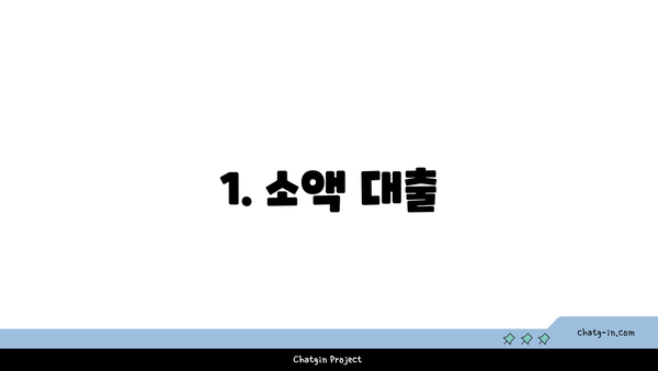 1. 소액 대출