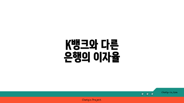 K뱅크와 다른 은행의 이자율
