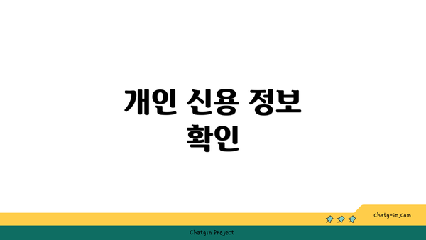 개인 신용 정보 확인