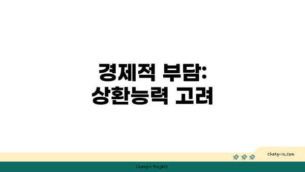 경제적 부담: 상환능력 고려