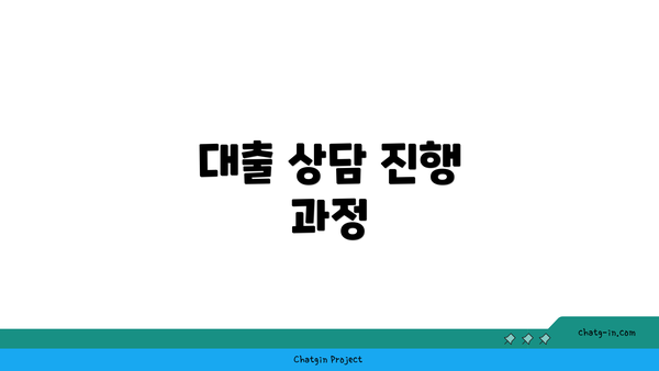 대출 상담 진행 과정