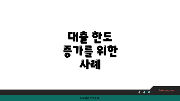 대출 한도 증가를 위한 사례