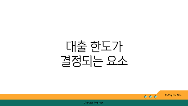 대출 한도가 결정되는 요소