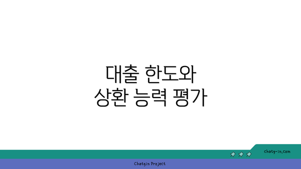 대출 한도와 상환 능력 평가
