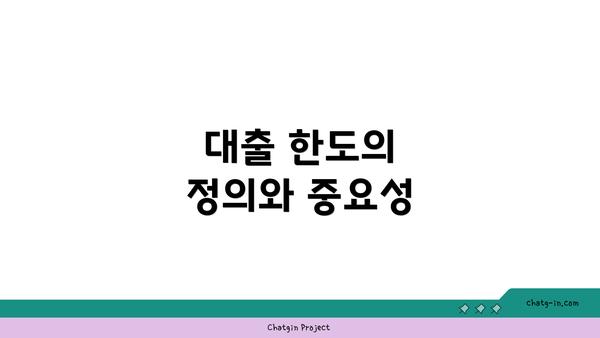 대출 한도의 정의와 중요성