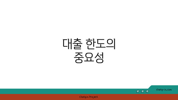 대출 한도의 중요성