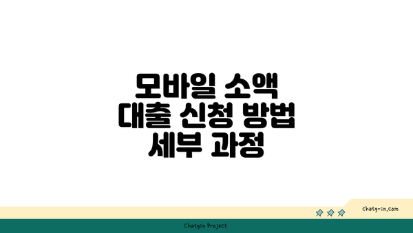 모바일 소액 대출 신청 방법 세부 과정