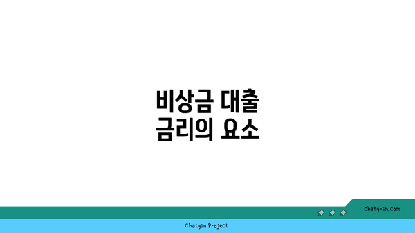 비상금 대출 금리의 요소